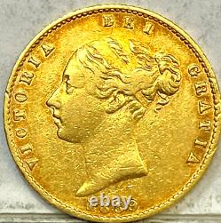 GREAT BRITAIN UK RARE 1859/58 OVERDATE HALF SOVEREIGN see photos. ONLY A FEW