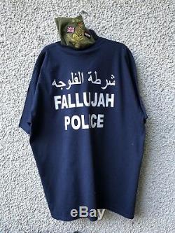 Genuine Fallujah Police Iraq T-shirt & Chestnut Troop Tour Shirt 2004, Very Rare