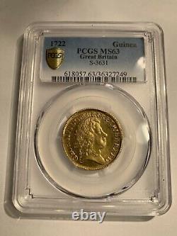 George I 1722 Gold Guinea Pcgs Ms63 Highest Graded A Very Rare Coin