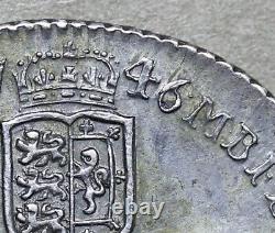 George II Sixpence 1746/5 Overdate. ESC1618A R2, V Rare. Exceptional. As Struck