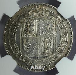 Great Britain 1 Shilling 1889 EF40 NGC silver KM#761 UK 1S Small Bust RARE