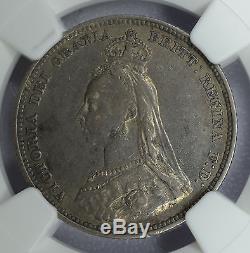 Great Britain 1 Shilling 1889, XF40, NGC, silver, KM#761, UK 1S Small Bust RARE
