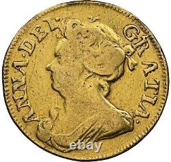 Great Britain 1714 Anne Gold Guinea NGC Fine Details RARE