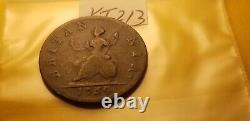 Great Britain 1754 Rare Farthing Coin Idkt7