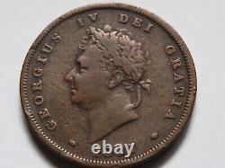 Great Britain. 1827 George IV Penny. F+/F RARE Key Date