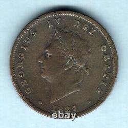 Great Britain. 1827 George IV Penny. F+/F RARE Key Date
