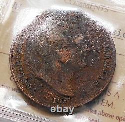 Great Britain 1831 WW INCUSE Penny GRADED VF-XF RARE William IV UK Coin BV$400