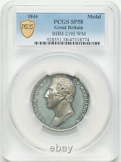 Great Britain 1844 Wellington Equestrian Statue White Medal PCGS SP58 RARE