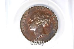 Great Britain 1858 Penny- ANACS AU-58- Repunched Date. Lovely coin! RARE