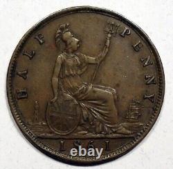 Great Britain 1861 Queen Victoria 1/2 Penny Rare High Grade