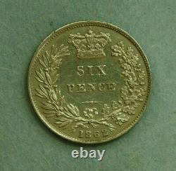 Great Britain 1862 (Very Rare) 6 Pence Cleaned A402