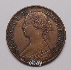 Great Britain 1863 Farthing VF-XF Very RARE Date HIGH Grade KEY Victoria UK Coin