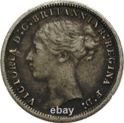Great Britain 1871 Queen Victoria 3 Pence Silver Coin Rare date