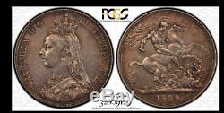 Great Britain 1890/80 Crown S-3921 PCGS XF45 RARE Pop 1 The Only 1 from Both