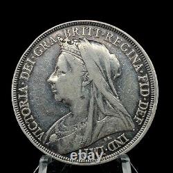 Great Britain 1897 LX Silver Crown Coin Queen VICTORIA KM#783 (Rare LX)