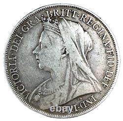 Great Britain 1899 LXII. 925 Silver Crown Queen VICTORIA XF Coin KM#783 Rare