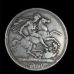 Great Britain 1899 LXII. 925 Silver Crown Queen VICTORIA XF Coin KM#783 Rare