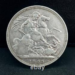 Great Britain 1900 LXIV. 925 Silver Crown Queen VICTORIA XF. Coin KM#783 Rare