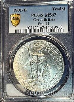 Great Britain 1901-B Silver Trade Dollar PCGS MS62 RARE Mint State
