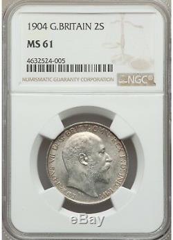 Great Britain 1904 Florin NGC MS61 Rare in uncirculated condition