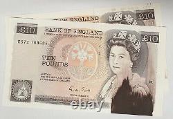 Great Britain 1988.10 Pounds Consec. Pair. Collector's Misprint Wet Ink. Rare