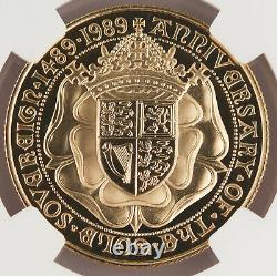 Great Britain 1989 Gold Proof 2 Pound Coin NGC PF70 UC 500th Anniversary RARE