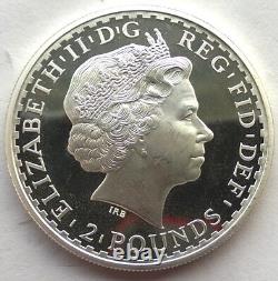 Great Britain 1998 Britannia 2 Pounds 1oz Silver Coin, Proof, Rare