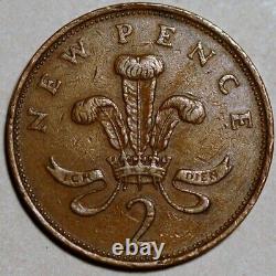 Great Britain 2 New Pence 1975 Rare 8502