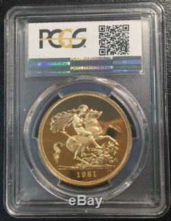 Great Britain 5 Pounds 1981 Gold PCGS PR70DCAM Key Date Rare