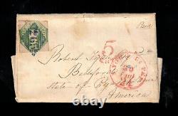 Great Britain #5 Used With Rare Blue Cancel On Cover To PENN USA