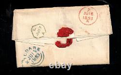 Great Britain #5 Used With Rare Blue Cancel On Cover To PENN USA