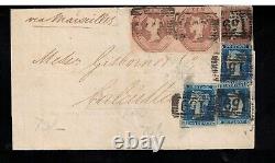 Great Britain #6 Pair #4 (x3) #3 Used On Rare Cover To Calcutta
