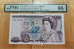 Great Britain Bank Of England 20 Pounds (1970-1980) Pmg 66 Epq. Rare This Nice