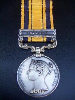 Great Britain British Rare Genuine South Africa Zulu Medal 1877-8-9 Clasp Named