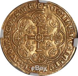 Great Britain Edward III (1361-69) Gold Half Noble NGC AU-55 RARE GRADE