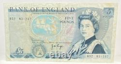 Great Britain England 1971 Five 5 Pounds Rare Error Missing Reverse Printing