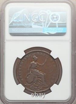 Great Britain George IV 1827 1 Penny Coin, Scarce/rare, Certified Ngc F12-bn