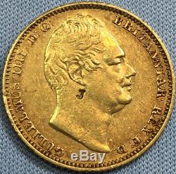 Great Britain Gold 1/2 Sovereign William IIII 1834 RARE BANK COUNTERMARK, AU