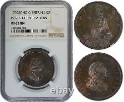 Great Britain Half Penny 1799 Soho Copper (ngc Pf63bn) Rare Proof Issue