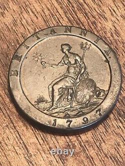 Great Britain KM#618 Copper Penny 28.8 G RARE Coin AU/UNC 1797 Year
