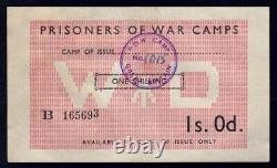 Great Britain P. O. W. Camps 1940s 1 Shilling CAMP 1015. C5017c/SB466 GEF Rare