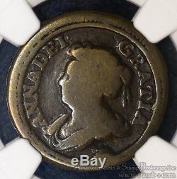 Great Britain Pattern Farthing 1713 VG8 NGC copper Queen Anne Extremely Rare