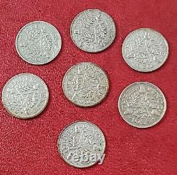 Great Britain Set Of 7 Three Pence Coins Rare 1930 1936