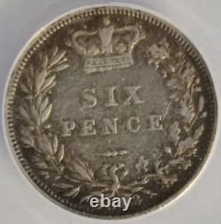 Great Britain Silver 6 Pence 1883 6P EF40 ANACS Rare British Queen Victoria Coin
