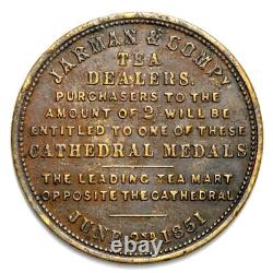 Great Britain Token 1851 Tea Dealer Chichester Cathedral Jarman & Co. VERY RARE
