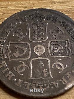 Great Britain Uk 1668 King Charles II Silver Shilling Rare, Nice Original