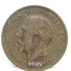 Great Britain Uk England 1920 /19 Overdate Farthing Rare Key Date