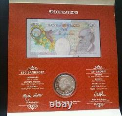 Great Britain / United Kingdom / England 5 & 10 Pounds 2001 UNC with folder Rare