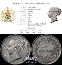 Great Britain, Victoria, Shilling 1845, Rare! , aUNC