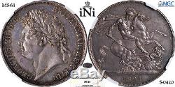 INi Great Britain, George IV, CROWN, Secundo, 1821, RARE, NGC MS 61